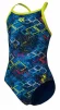 Купальник Arena DALY SWIMSUIT LIGHT DROP BACK лайм, синій, білий, рожевий Діт 128 см - 2