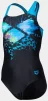Купальник закритий для дівчат Arena MULTI PIXELS SWIMSUIT SWIM PRO чорний, синій, блакитний Діт 128с - 2