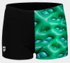Плавки-боксери для хлопців Arena FOAM SWIM SHORT чорний, зелений, бірюзовий Діт 140 см - 1