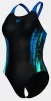 Купальник закритий для жінок Arena BREATH SWIMSUIT V BACK LB синій, чорний, бірюзовий Жін 36 - 2