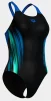 Купальник закритий для жінок Arena BREATH SWIMSUIT V BACK LB синій, чорний, бірюзовий Жін 36 - 3