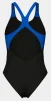 Купальник закритий для жінок Arena BREATH SWIMSUIT V BACK LB синій, чорний, бірюзовий Жін 44 - 4