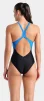 Купальник закритий для жінок Arena BREATH SWIMSUIT V BACK LB синій, чорний, бірюзовий Жін 36 - 8