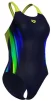 Купальник закритий для жінок Arena BREATH SWIMSUIT V BACK LB чорний, жовтий, зелений, синій Жін - 2