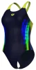 Купальник закритий для жінок Arena BREATH SWIMSUIT V BACK LB чорний, жовтий, зелений, синій Жін 38 - 3