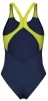 Купальник закритий для жінок Arena BREATH SWIMSUIT V BACK LB чорний, жовтий, зелений, синій Жін - 4