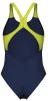 Купальник закритий для жінок Arena BREATH SWIMSUIT V BACK LB чорний, жовтий, зелений, синій Жін 38 - 4