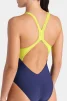 Купальник закритий для жінок Arena BREATH SWIMSUIT V BACK LB чорний, жовтий, зелений, синій Жін 38 - 9