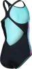 Купальник закритий для дівчат Arena MULTI COLOURS SWIMSUIT V BACK блакитний, чорний дитячий 128 см (009007-509) - 8