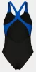 Купальник закритий для жінок Arena BREATH SWIMSUIT V BACK LB синій, чорний, бірюзовий Жін - 4