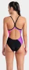 Купальник закритий для жінок Arena MULTI SLICES SWIMSUIT LIGHTDRO чорний, бузковий, бірюзовий, рожевий Жін 40 - 7