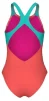 Купальник для дівчат Arena PASTIME SWIMSUIT V BACK моркв'яний, бірюзовий, білий Діт - 4