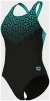 Купальник закритий для жінок Arena KIKKO V SWIMSUIT V BACK GRAPHI чорний, зелений Жін 38 - 3