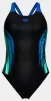 Купальник закритий для жінок Arena BREATH SWIMSUIT V BACK LB синій, чорний, бірюзовий Жін - 1