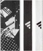 Пов'язки на голову Adidas Hairbands (Graphic) 3pk чорний, білий One Size (ADAC-16161) - 2