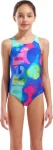 Купальник закритий для дівчат Arena SPRAY PAINT SWIMSUIT SWIM PRO синій, рожевий, жовтий дитячий 128 см (010286-740)