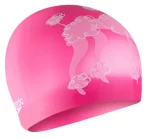 Шапка для плавання Speedo SLOGAN PRT CAP JU/JF/JM рожевий, білий Діт OSFM