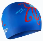 Шапка для плавання Speedo SLOGAN PRT CAP JU/JF/JM синій, червоний Діт OSFM