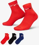 Шкарпетки Nike U NK EVERYDAY PLUS CUSH ANKLE чорний, синій, червоний Чол 34-38