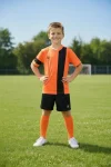 Дитяча футбольна форма X2 League (футболка+шорти), розмір L (оранжевий/чорний) DX2001OR/BK-L