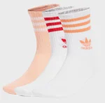 Шкарпетки Adidas CREW SOCK 3STR білий, рожевий, червоний Жін M (40-42)
