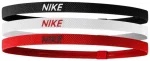 Пов'язка на голову Nike Headbands 2.0 3PK чорний, білий, червоний Уні One Size
