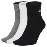 Шкарпетки Nike U NK EVERYDAY LTWT ANKLE 3PR чорний, білий, сірий Уні 34-38