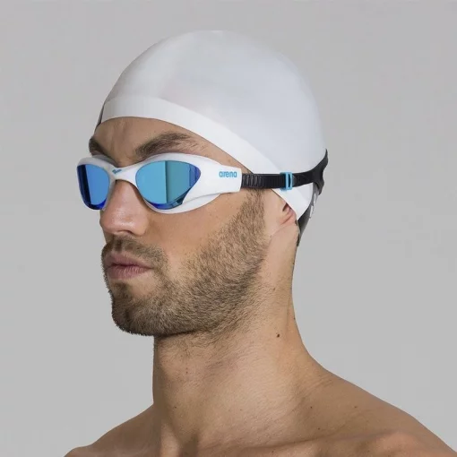 Окуляри для плавання Arena THE ONE MIRROR білий, блакитний Уні OSFM