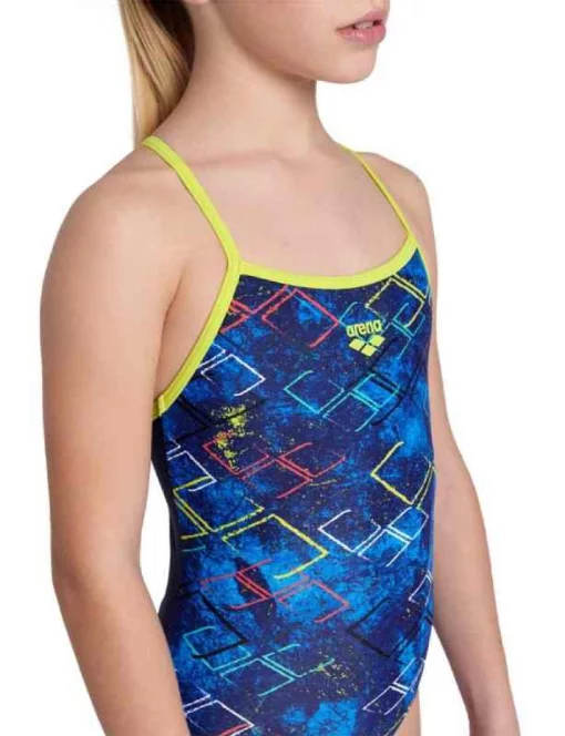 Купальник Arena DALY SWIMSUIT LIGHT DROP BACK лайм, синій, білий, рожевий Діт 128 см