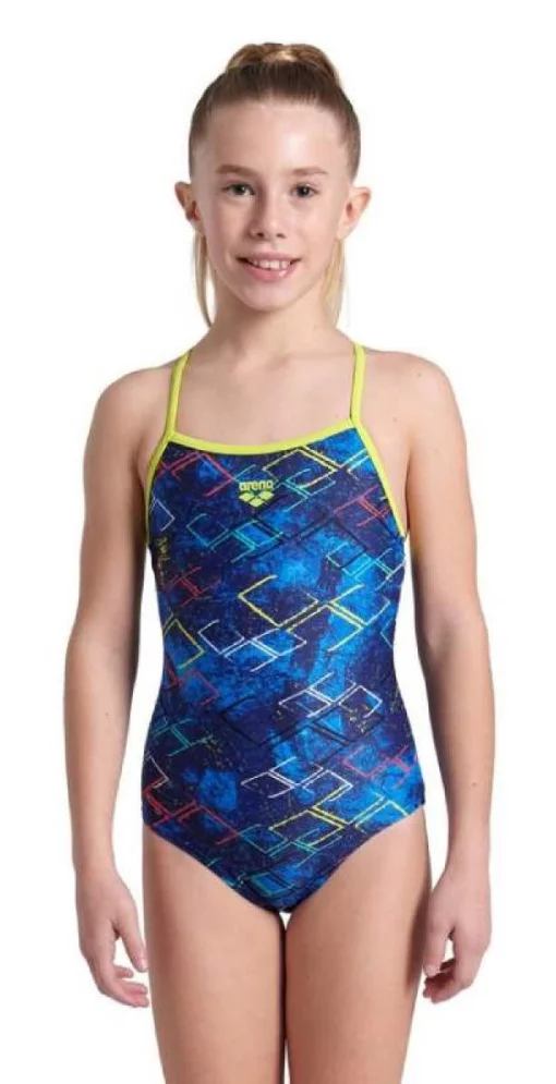 Купальник Arena DALY SWIMSUIT LIGHT DROP BACK лайм, синій, білий, рожевий Діт 128 см