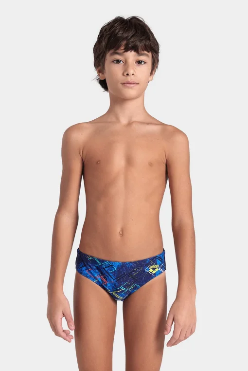 Плавки Arena DALY SWIM BRIEFS темно-синій, синій, бірюзовий, жовтий Діт 128 см