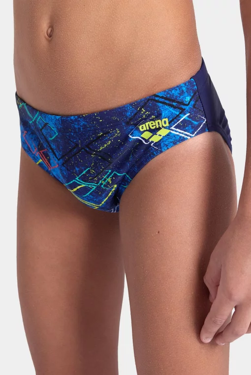 Плавки Arena DALY SWIM BRIEFS темно-синій, синій, бірюзовий, жовтий Діт