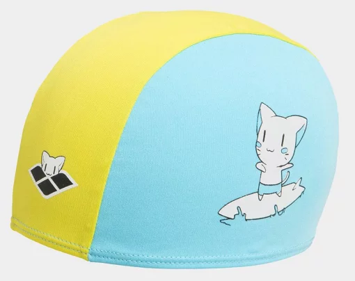 Шапка для плавання Arena FRIENDS KIDS POLYESTER CAP жовий, блакитний Діт OSFM