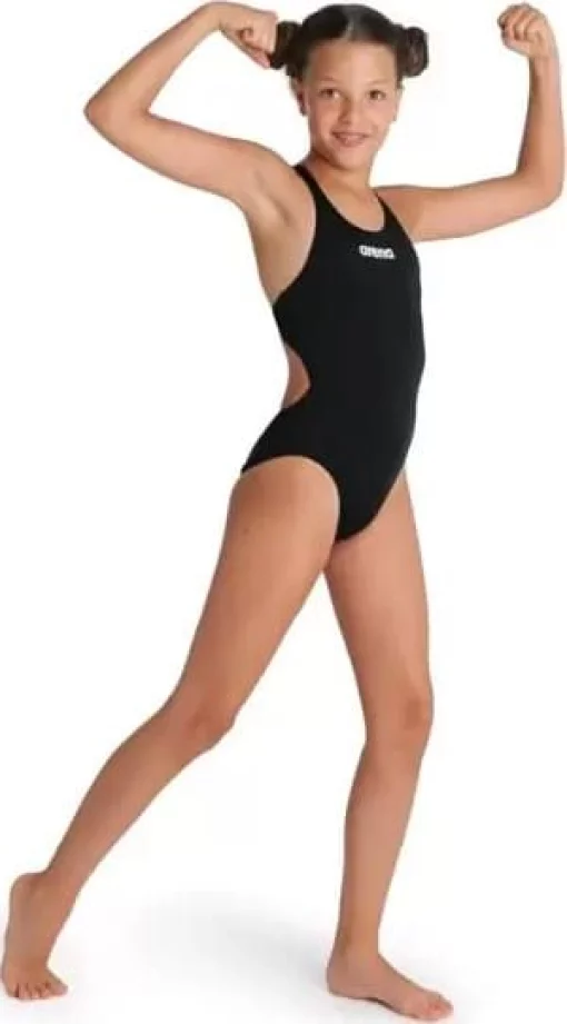 Купальник закритий для дівчат Arena TEAM SWIMSUIT SWIM TECH SOLID чорний Діт 128 см