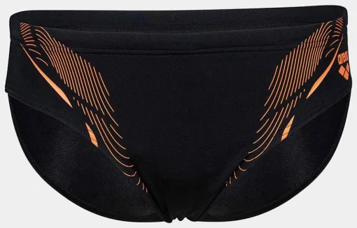 Плавки-сліпи для хлопців Arena SWIM BRIEFS GRAPHIC чорний, помаранчевий Діт
