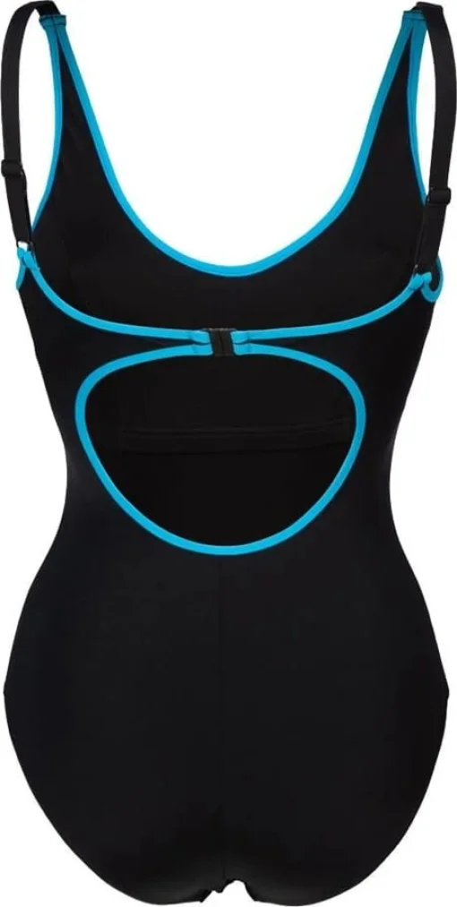 Купальник закритий для жіночийок Arena TANIA CLIP BACK SWIMSUIT ONE P чорний, блакитний жіночий 44 (005974-580)