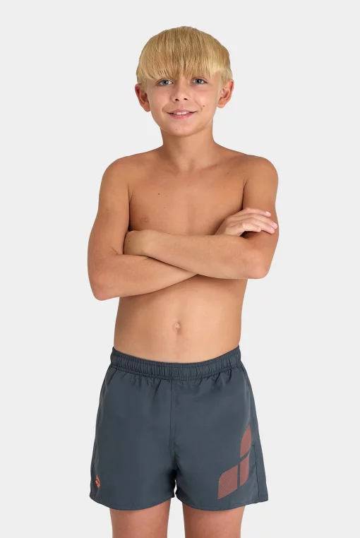 Шорти для плавання Arena BEACH SHORT LOGO R сірий, помаранчевий Діт