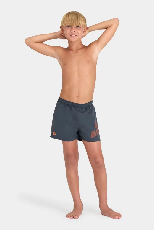Шорти для плавання Arena BEACH SHORT LOGO R сірий, помаранчевий Діт