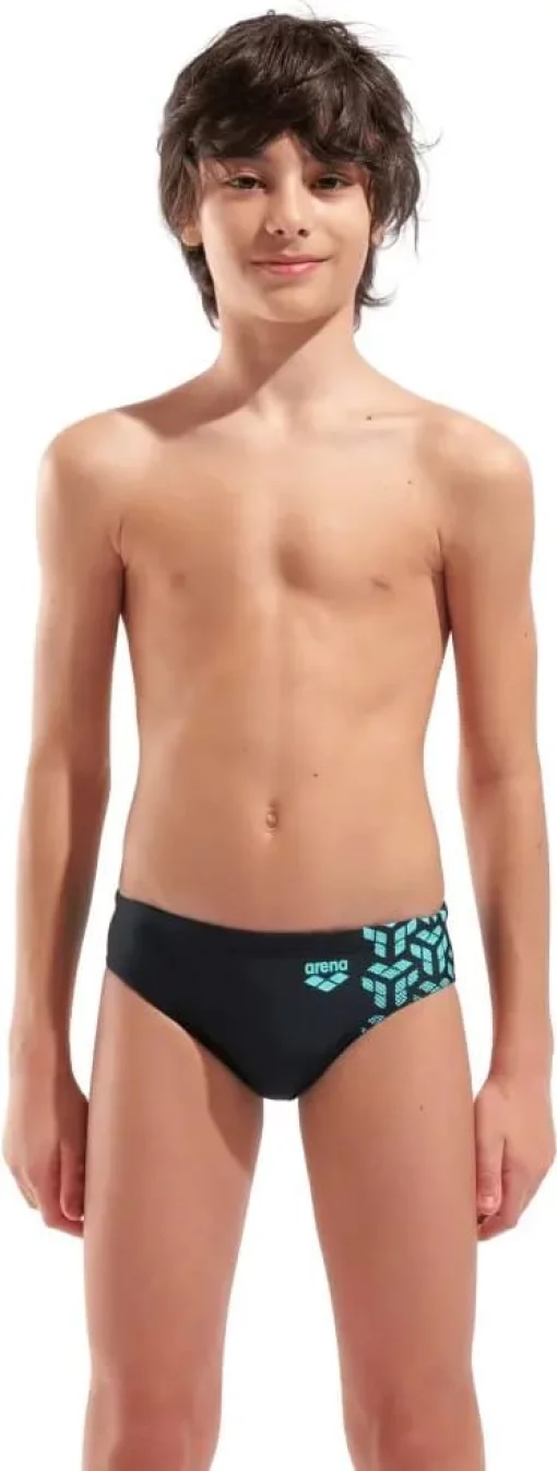 Плавки-сліпи для хлопчиків Arena KIKKO V SWIM BRIEFS GRAPHIC чорний, бірюзовий дитячий 128 см (006722-508)