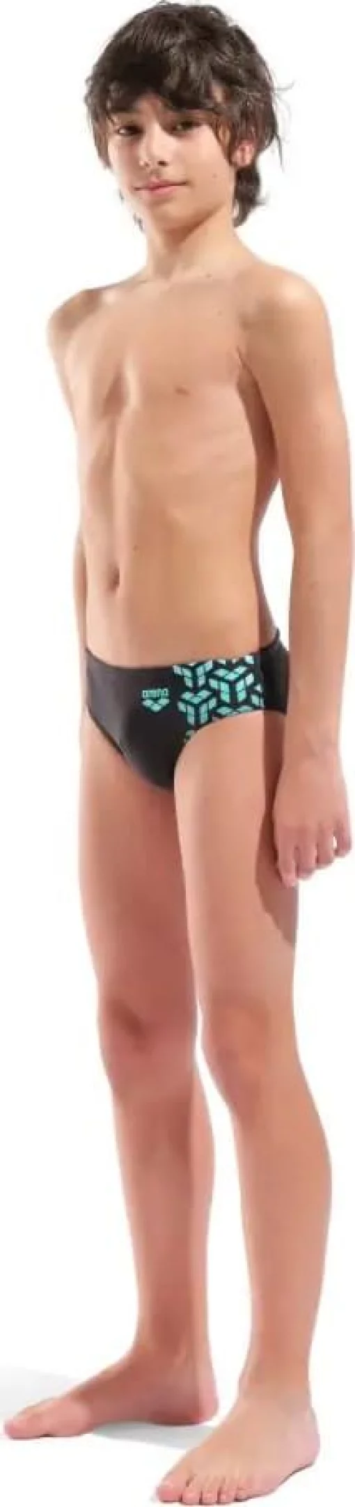 Плавки-сліпи для хлопчиків Arena KIKKO V SWIM BRIEFS GRAPHIC чорний, бірюзовий дитячий 128 см (006722-508)