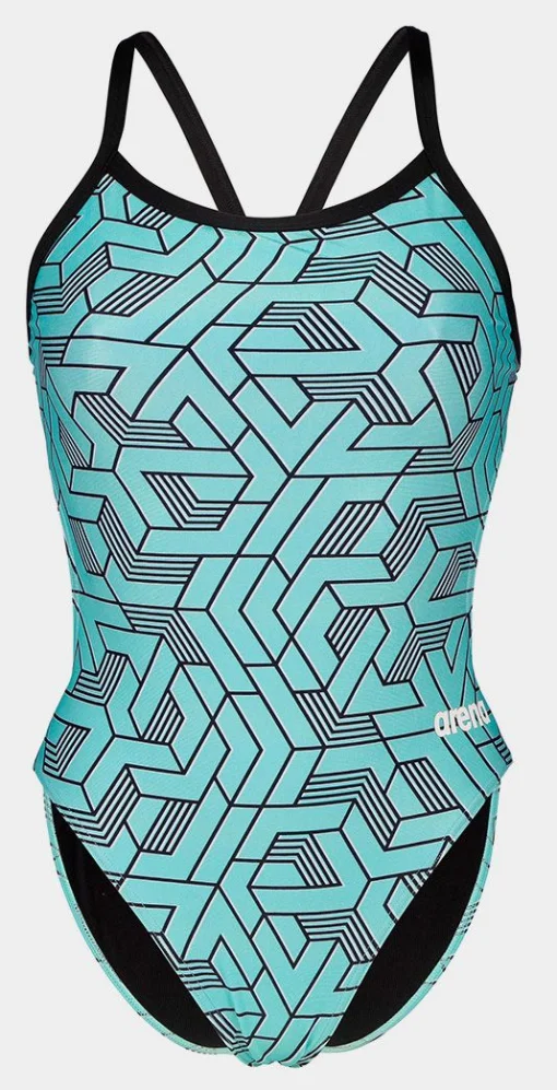 Купальник закритий для жінок Arena ESCAPE SWIMSUIT CHALLENGE BACK бірюзовий, чорний Жін