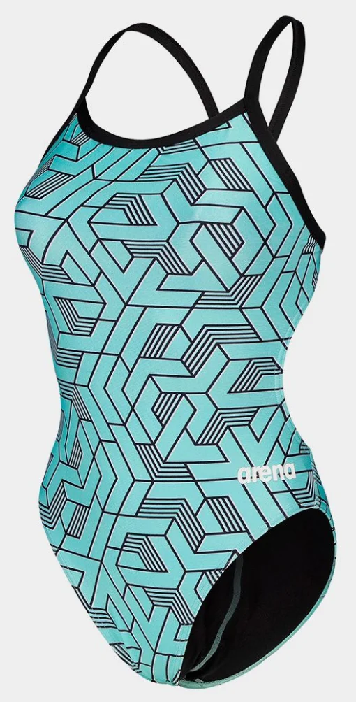 Купальник закритий для жінок Arena ESCAPE SWIMSUIT CHALLENGE BACK бірюзовий, чорний Жін