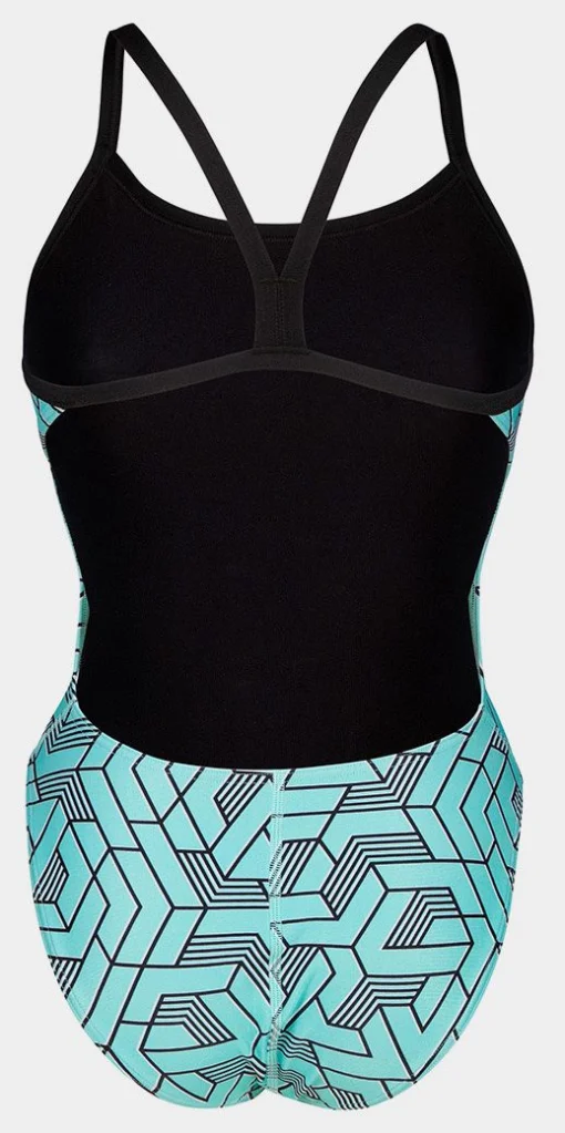 Купальник закритий для жінок Arena ESCAPE SWIMSUIT CHALLENGE BACK бірюзовий, чорний Жін