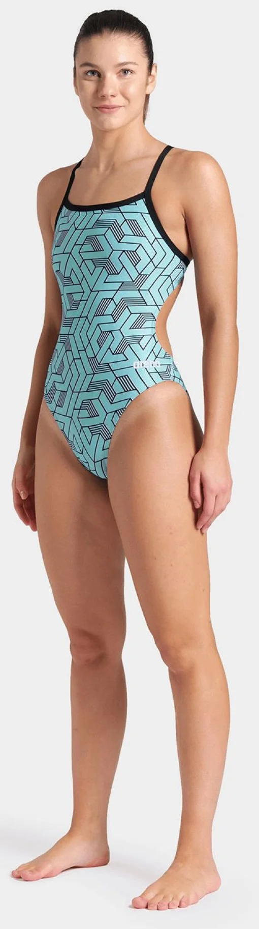 Купальник закритий для жінок Arena ESCAPE SWIMSUIT CHALLENGE BACK бірюзовий, чорний Жін