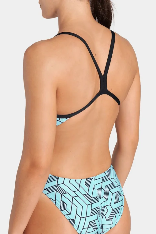 Купальник закритий для жінок Arena ESCAPE SWIMSUIT CHALLENGE BACK бірюзовий, чорний Жін