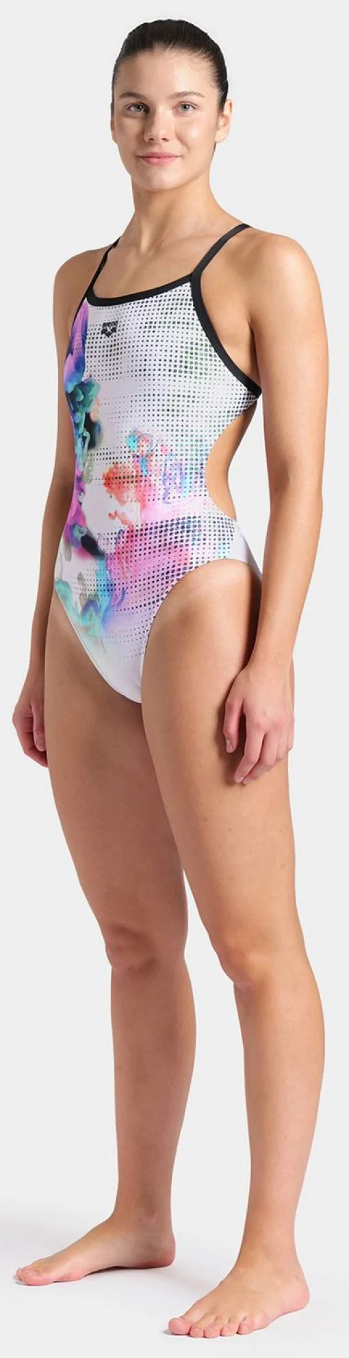 Купальник закритий для жінок Arena AIRBRUSH SWIMSUIT CHALLENGE BA білий, чорний, мультикольор Жін