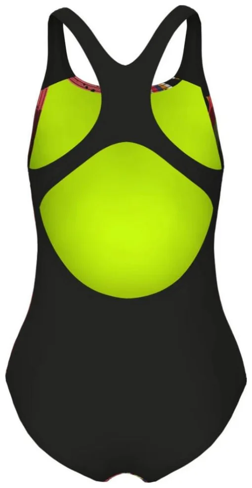 Купальник закритий для дівчат Arena PALETTE SWIMSUIT SWIM PRO BACK кораловий, чорний Діт 128 см