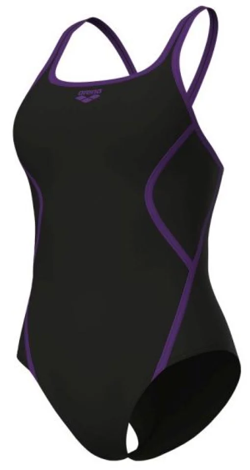Купальник закритий для жінок Arena PRO_FILE SWIMSUIT SOLID чорний, фіолетовий Жін 38