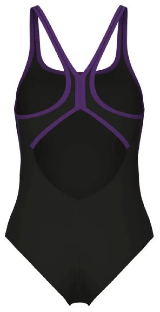 Купальник закритий для жінок Arena PRO_FILE SWIMSUIT SOLID чорний, фіолетовий Жін 38