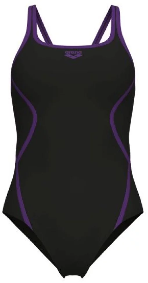 Купальник закритий для жінок Arena PRO_FILE SWIMSUIT SOLID чорний, фіолетовий Жін 38